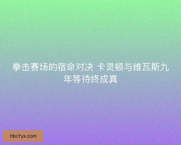 拳击赛场的宿命对决 卡灵顿与维瓦斯九年等待终成真